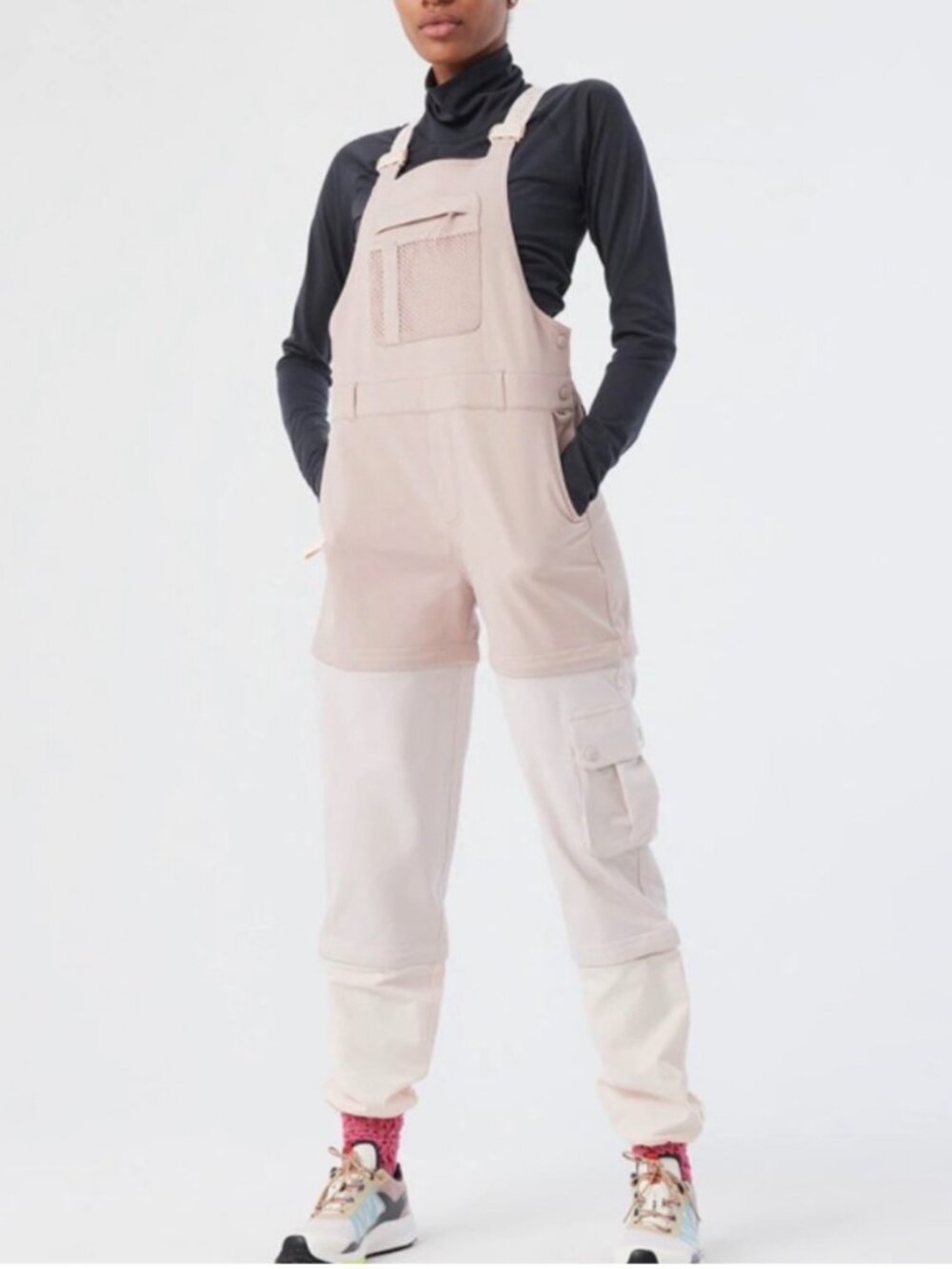 Outdoor Voices RecTrek Zip Off Overalls in Cream